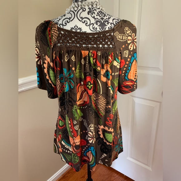 Choices, Ladies Boho/ Tunic Top with crochet, size PLg. - Picture 5 of 10